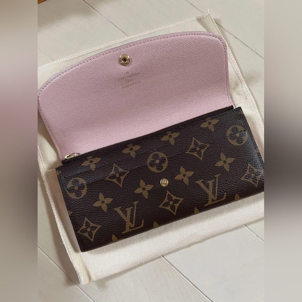 Louis Vuitton Monogram Emilie Wallet Rose Ballerine